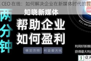 传媒 CEO 在线：如何解决企业在新媒体时代的营销难题？