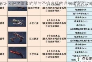 崩坏 3 识之律者武器与圣痕选择的详细建议及攻略