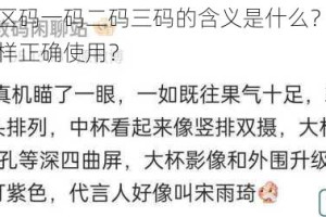 亚洲无人区码一码二码三码的含义是什么？为何需要它们？怎样正确使用？