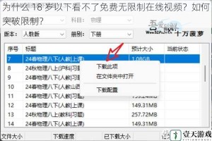 为什么 18 岁以下看不了免费无限制在线视频？如何突破限制？