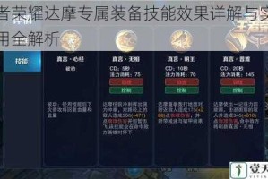王者荣耀达摩专属装备技能效果详解与实战应用全解析