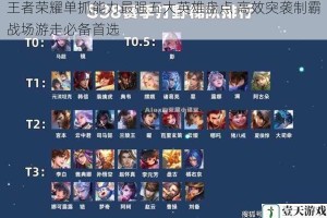 王者荣耀单抓能力最强五大英雄盘点 高效突袭制霸战场游走必备首选