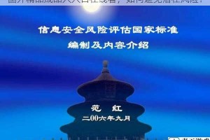 国外精品成品入入口在线看，如何避免潜在风险？