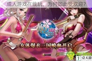 成人游戏在线玩，为何如此受欢迎？
