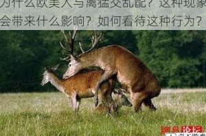 为什么欧美人与禽猛交乱配？这种现象会带来什么影响？如何看待这种行为？