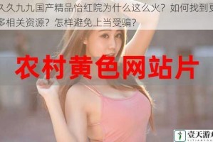 久久九九国产精品怡红院为什么这么火？如何找到更多相关资源？怎样避免上当受骗？