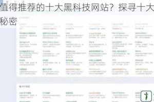 有哪些值得推荐的十大黑科技网站？探寻十大黑科技网站的秘密
