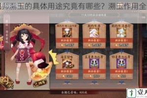 阴阳师溯玉的具体用途究竟有哪些？溯玉作用全面一览