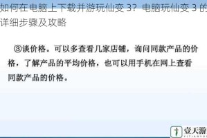 如何在电脑上下载并游玩仙变 3？电脑玩仙变 3 的详细步骤及攻略