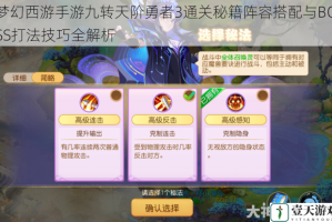 梦幻西游手游九转天阶勇者3通关秘籍阵容搭配与BOSS打法技巧全解析