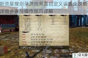 新流星搜剑录游戏界面自定义设置全攻略 详细步骤与操作技巧详解