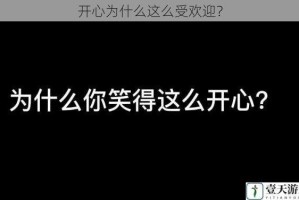 开心为什么这么受欢迎？