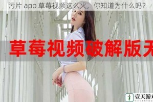 污片 app 草莓视频这么火，你知道为什么吗？