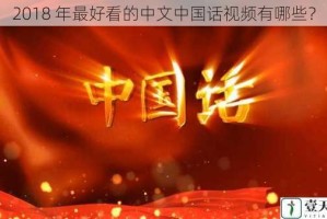 2018 年最好看的中文中国话视频有哪些？