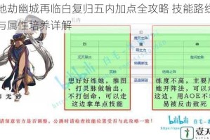 天地劫幽城再临白复归五内加点全攻略 技能路线选择与属性培养详解