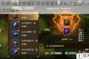 太极熊猫3猎龙蜥蜴矿洞全面通关攻略打法技巧与BOSS战详细解析