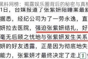 黑料网榜：揭露娱乐圈背后的秘密与真相