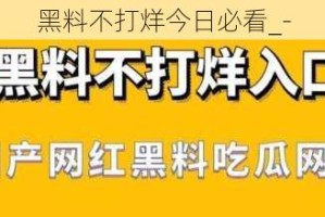 黑料不打烊今日必看_-