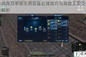 天涯明月刀手游无用装备处理技巧与高效买卖交易攻略全解析