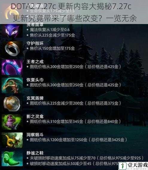 DOTA2 7.27c 更新内容大揭秘7.27c 更新究竟带来了哪些改变?一览无余