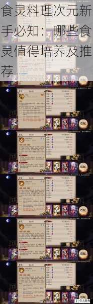 食灵料理次元新手必知:哪些食灵值得培养及推荐