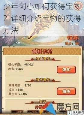 少年剑心如何获得宝物?详细介绍宝物的获得方法