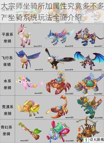 大宗师坐骑所加属性究竟多不多?坐骑系统玩法全面介绍