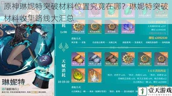 原神琳妮特突破材料位置究竟在哪?琳妮特突破材料收集路线大汇总