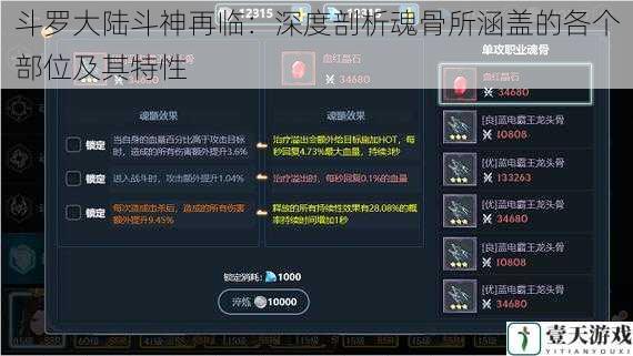 斗罗大陆斗神再临:深度剖析魂骨所涵盖的各个部位及其特性