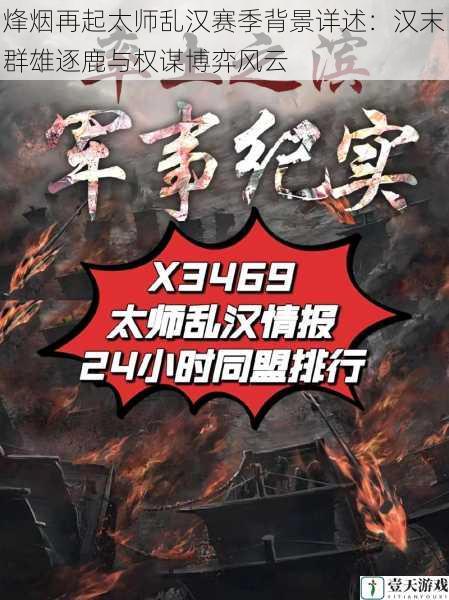 烽烟再起太师乱汉赛季背景详述:汉末群雄逐鹿与权谋博弈风云