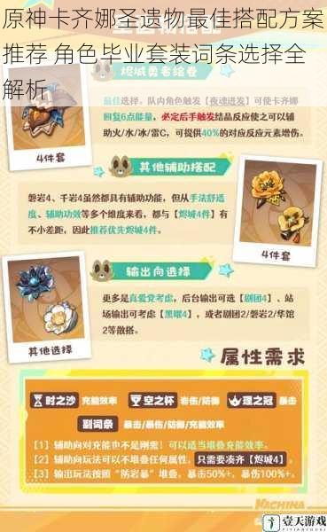 原神卡齐娜圣遗物最佳搭配方案推荐 角色毕业套装词条选择全解析