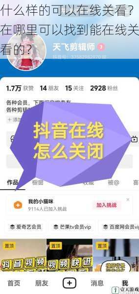 什么样的可以在线关看?在哪里可以找到能在线关看的?