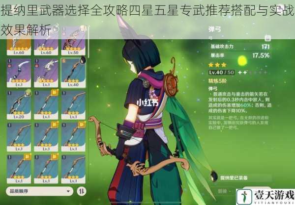 提纳里武器选择全攻略四星五星专武推荐搭配与实战效果解析