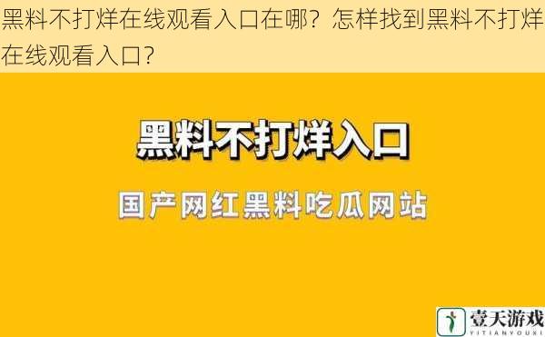 黑料不打烊在线观看入口在哪?怎样找到黑料不打烊在线观看入口?