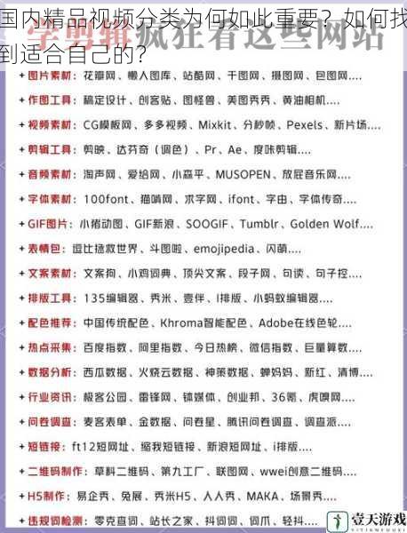 国内精品视频分类为何如此重要?如何找到适合自己的?