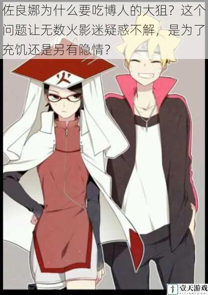 佐良娜为什么要吃博人的大狙?这个问题让无数火影迷疑惑不解,是为了充饥还是另有隐情?