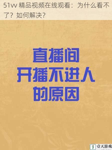 51vv 精品视频在线观看:为什么看不了?如何解决?