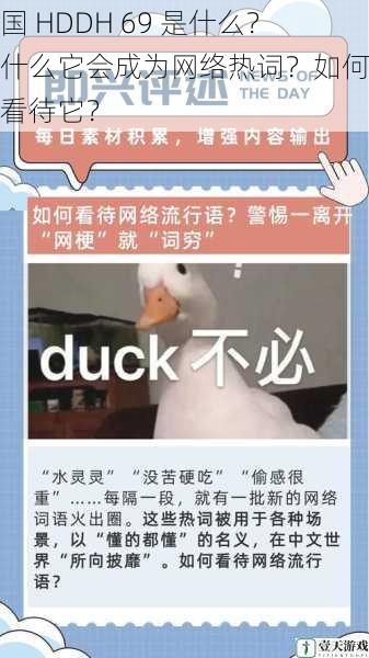 外国 HDDH 69 是什么?为什么它会成为网络热词?如何正确看待它?