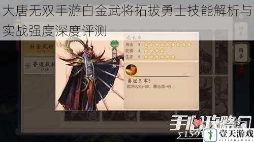 大唐无双手游白金武将拓拔勇士技能解析与实战强度深度评测