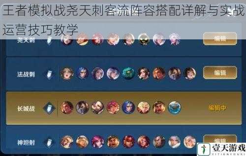 王者模拟战尧天刺客流阵容搭配详解与实战运营技巧教学