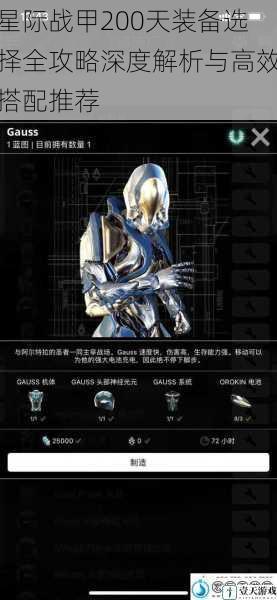 星际战甲200天装备选择全攻略深度解析与高效搭配推荐