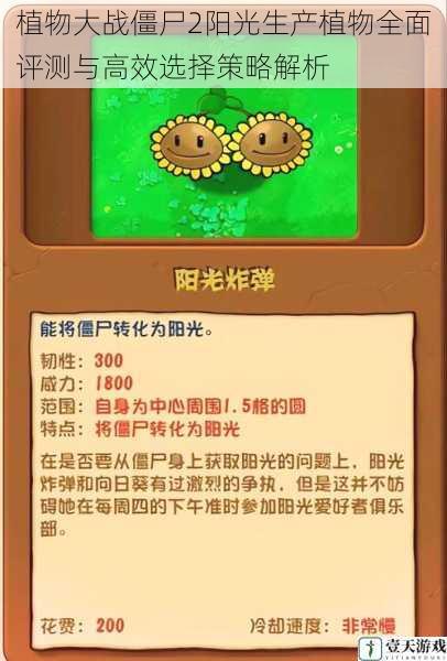 植物大战僵尸2阳光生产植物全面评测与高效选择策略解析