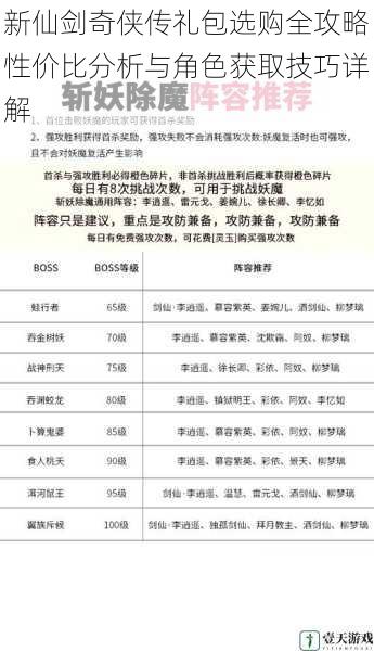 新仙剑奇侠传礼包选购全攻略性价比分析与角色获取技巧详解