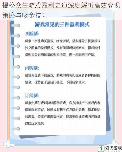 揭秘众生游戏盈利之道深度解析高效变现策略与吸金技巧