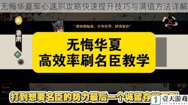 无悔华夏军心速刷攻略快速提升技巧与满值方法详解