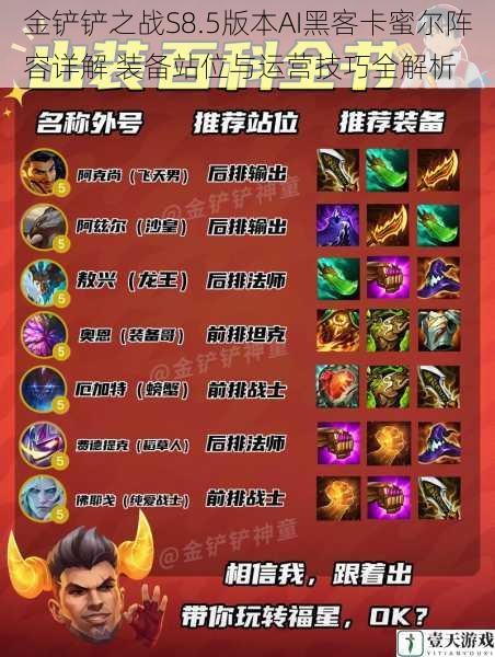金铲铲之战S8.5版本AI黑客卡蜜尔阵容详解 装备站位与运营技巧全解析