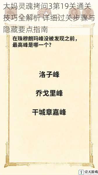 大妈灵魂拷问3第19关通关技巧全解析 详细过关步骤与隐藏要点指南