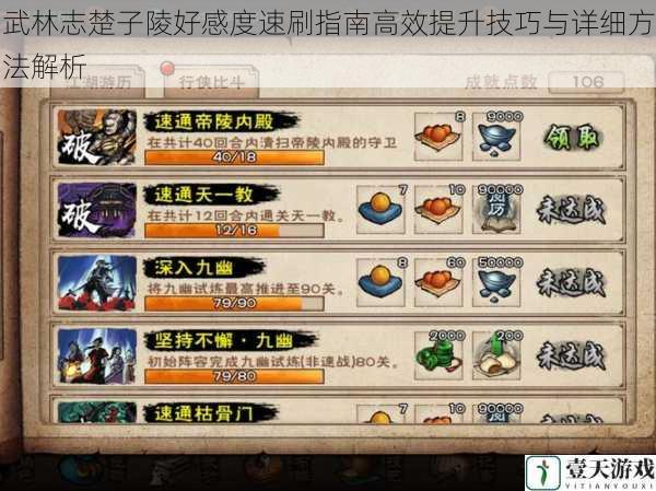 武林志楚子陵好感度速刷指南高效提升技巧与详细方法解析