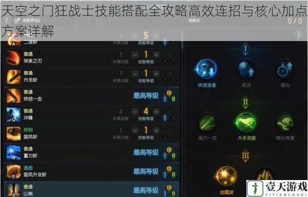 天空之门狂战士技能搭配全攻略高效连招与核心加点方案详解