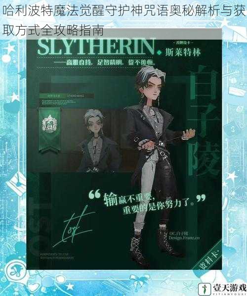 哈利波特魔法觉醒守护神咒语奥秘解析与获取方式全攻略指南